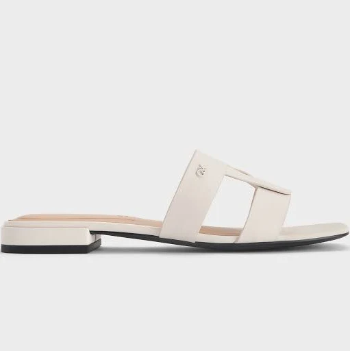 shoes Charles & Keith Petina Leather Slide Sandals charleskeith.com $103