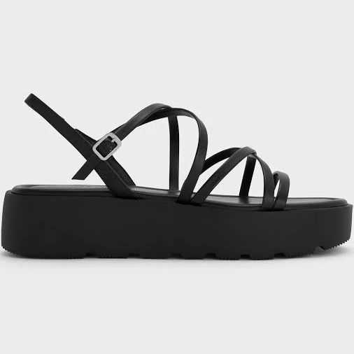 shoes Charles & Keith Strappy Ridged-Sole Flatform Sandals charleskeith.com $79