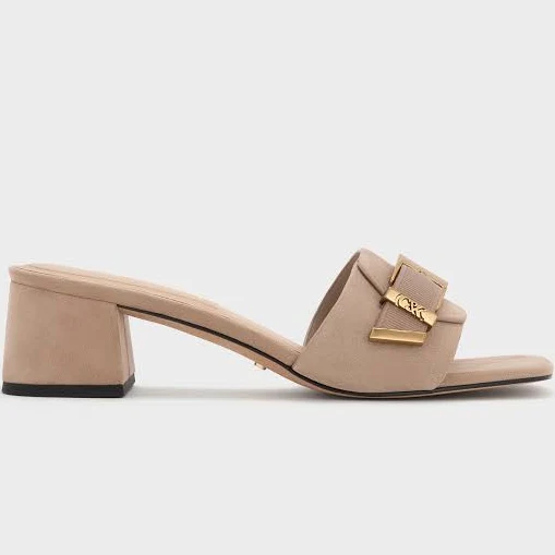 shoes Charles & Keith Whitney Suede & Leather Heeled Mules charleskeith.com $119