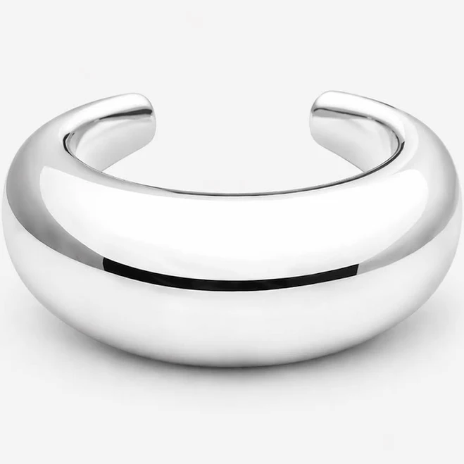 accessory Chunky Dome Silver Bangle Bracelet RRule The Label $110
