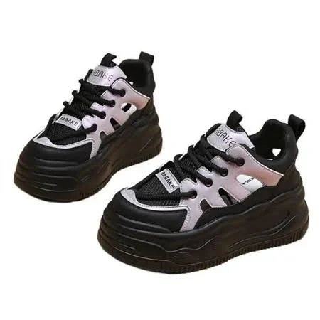 shoes 无品牌 Chunky Platform Sneakers for Women,Cute Fashion Walking Dad Shoes,2.7 Inch Black And White, Women's Walmart - FGNUZH Shoes $54.99