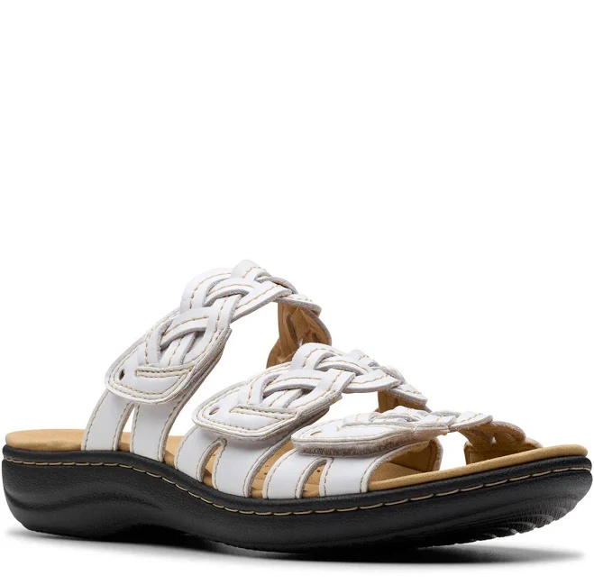 shoes Clarks Women's Laurieann Rio Leather Slip-On Sandals DSW $69.99