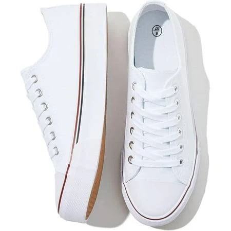shoes Classic Fashion Low-top Lace-Up Canvas Sneakers Walmart - ZestySteps $27.99