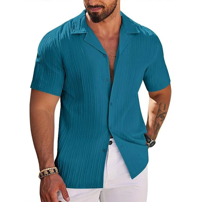 outerwear COOFANDY Mens Casual Shirt Short Sleeve Button Down Shirts for Men Textured Linen Beach Shirt, Men's, Size: Medium, Teal Kohl's $30.99