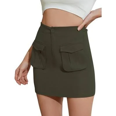 ultra-mini Coolmee Women's Stretchy Cargo Mini Skirt with Pockets Target $28.99