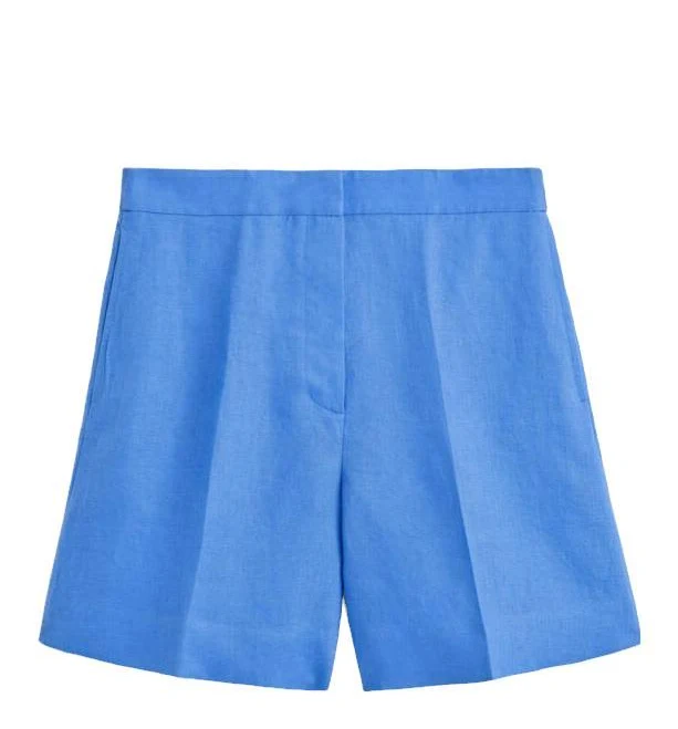 shorts Cos Tailored Elasticated Linen Women Shorts - Navy Editorialist $89