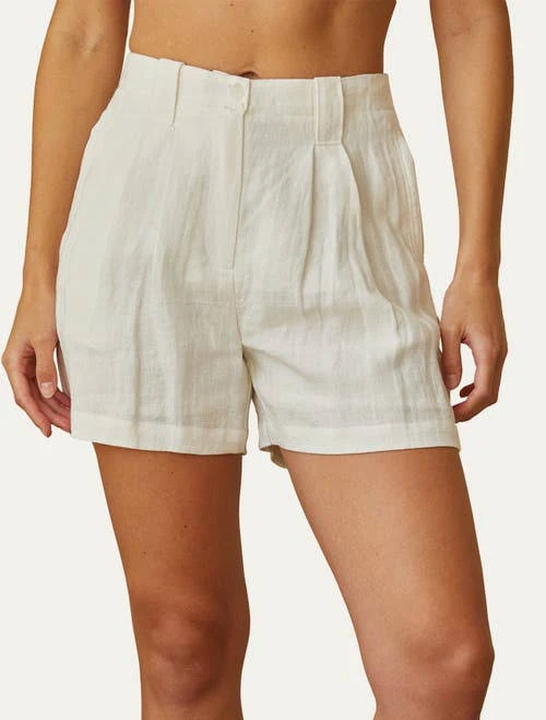 shorts Crescent Women's Pleated Linen Mini Shorts Nordstrom $100