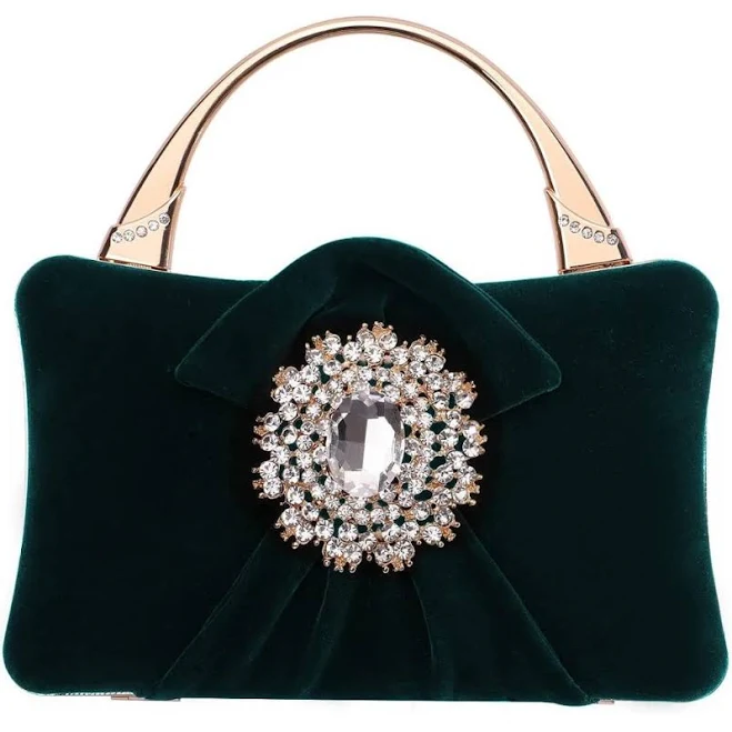 bag Crystal Flower Closure Rhinestone Embellished Velvet Clutch Bag Poshmark $74