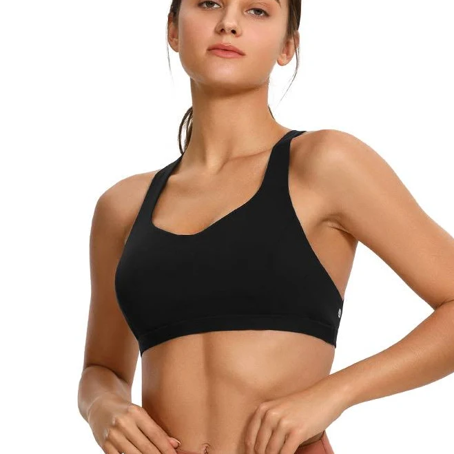 top CRZ YOGA Women's Brushed Nakedfeel Bra Criss Cross Back crz yoga $15