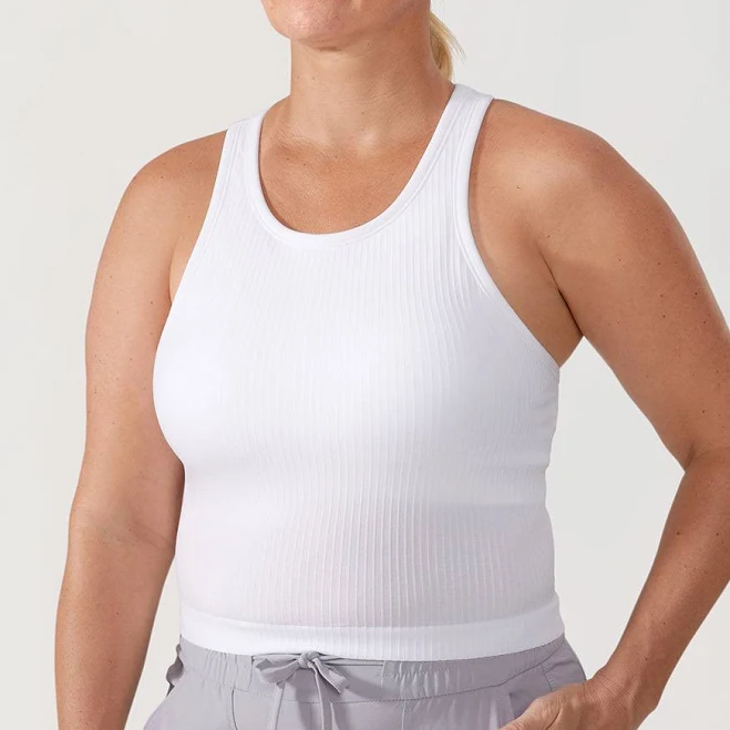 top CRZ YOGA Women's Seamless Ribbed Cropped Tank Top Essenther.us $28