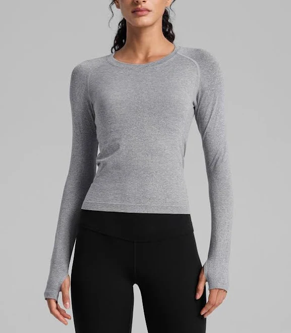 top CRZ YOGA Women's Seamless Thumbhole Long Sleeve crz yoga $28.5