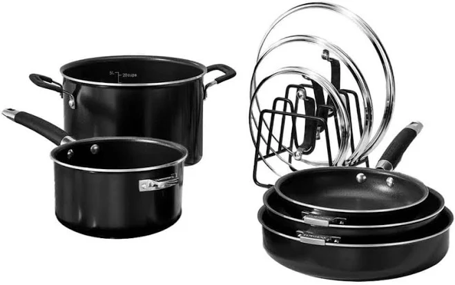 set Cuisinart Smart Nest Nonstick Aluminum 9-Piece Set Reebelo USA $71.48