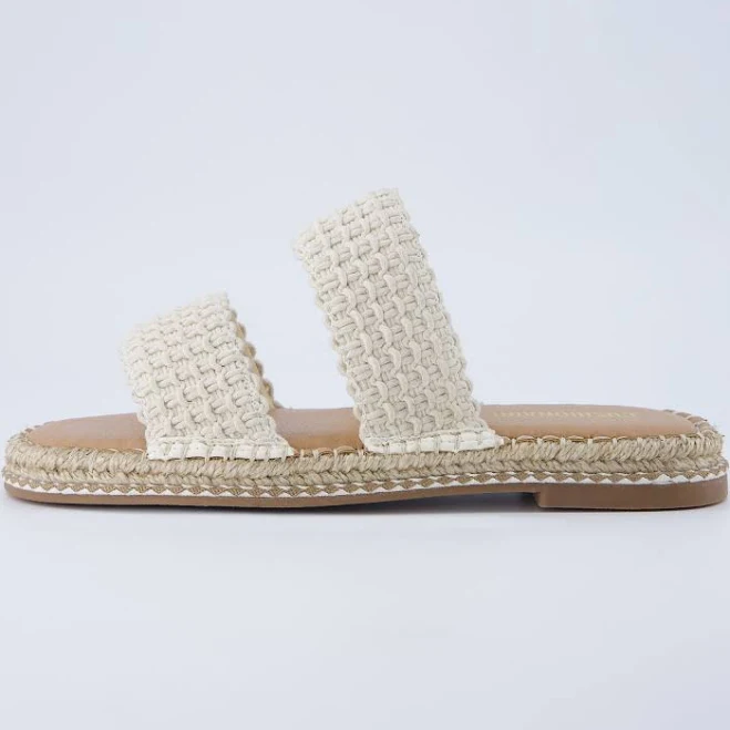 shoes Cushionaire Women's Bhendi Espadrille Slide Sandal β Double Strap with Jute-Wrapped Sole & Cushioned Footbed Cushionaire $39.99