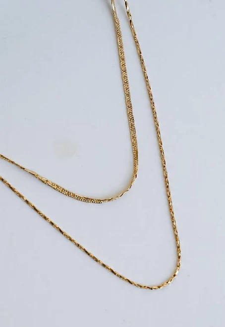 accessory Dainty Gold Layered Chain Necklace Dress Up $18