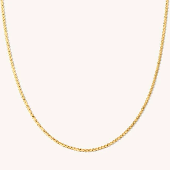 accessory Dainty Serpentine Chain Necklace, 16" Simple & Dainty $114