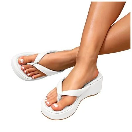shoes Dakaela Chunky Platform Flip Flops Womens Comfortable Arch Support Wedge Thong Sandals with Cushioned Footbed and Durable Sole White Size 8, Women's Walmart - Dakaela $64.99