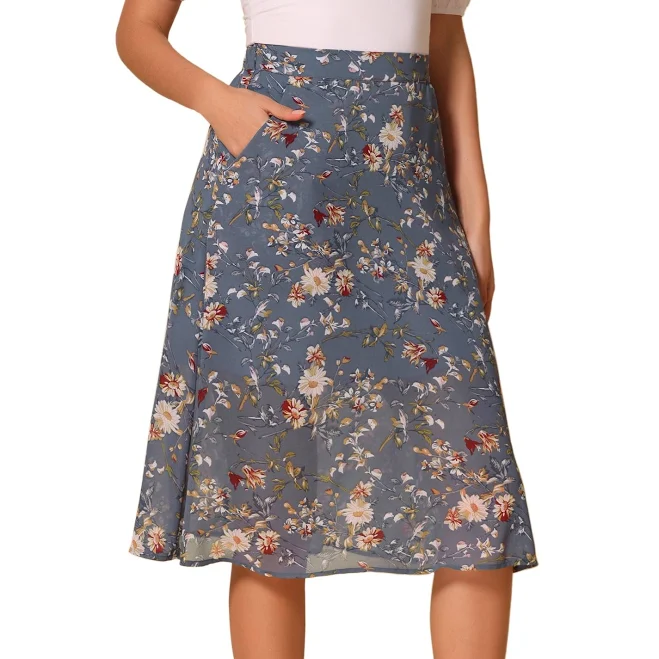 skirt Daring Diva Women's Floral Print A-Line Midi Skirt Walmart $27.99