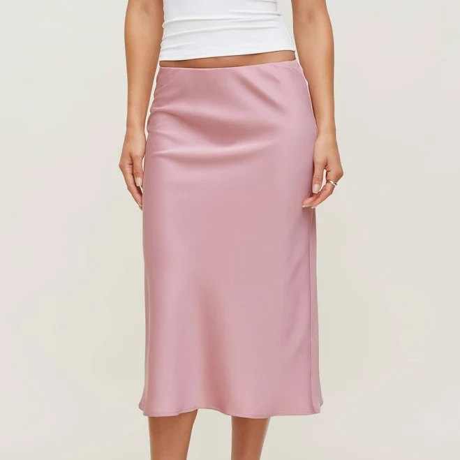 skirt Delila Satin Midi Skirt Dynamite $64.95