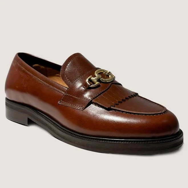 shoes Delphes Women's Jonak Leather Loafers with Gold Buckle jonak-paris.us $245