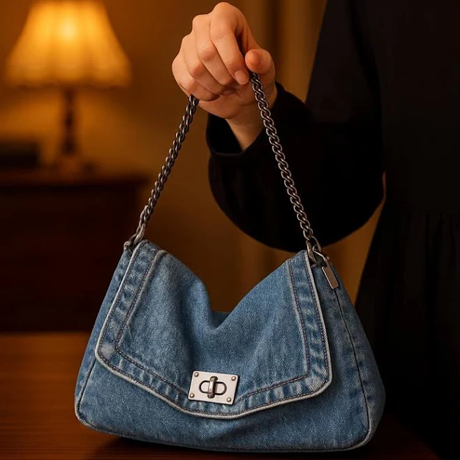 bag Denim Jeans Bag | Medium Crossbody Shoulder Bag | Eco-Friendly Purse for Women | Casual Fashion Tote for Travel, Shopping, Everyday Use Etsy - Seller $52.47