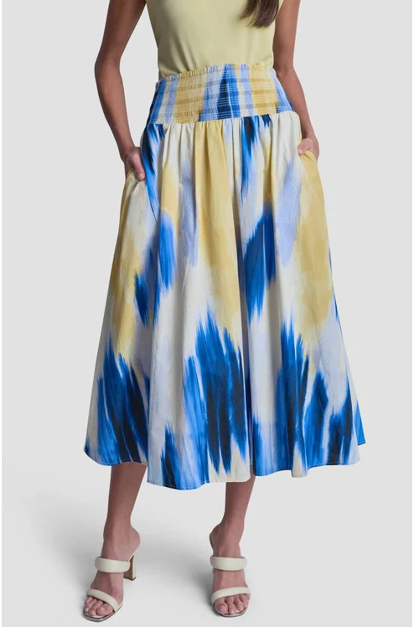 maxi skirt DKNY Women's Abstract Print Poplin Midi Skirt Nordstrom $119