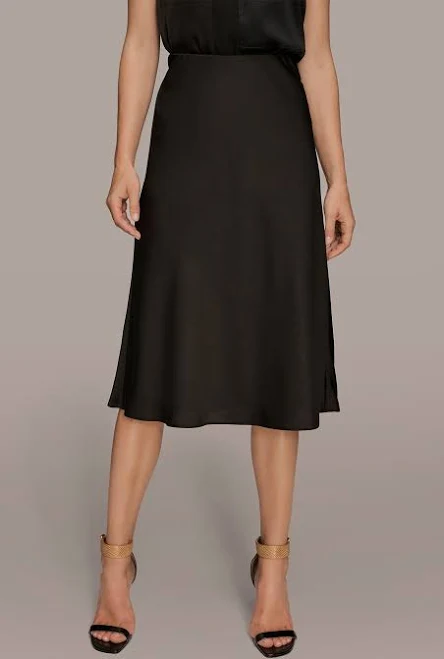 skirt Donna Karan Women's Satin A-Line Midi Skirt Donna Karan $119