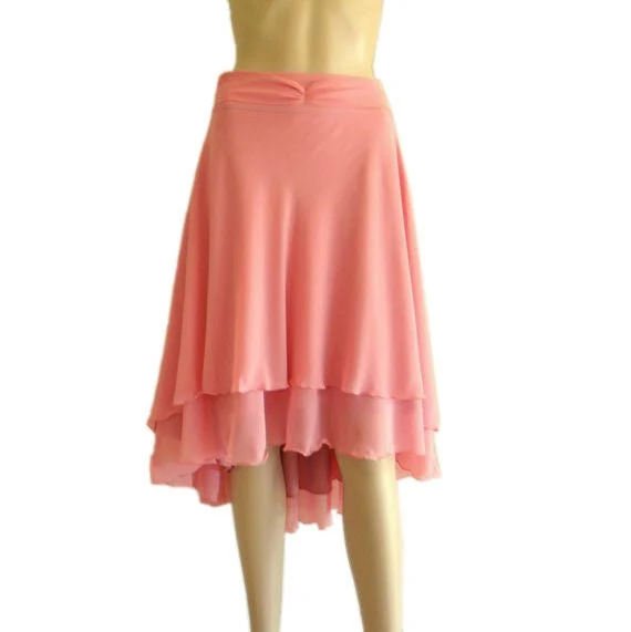 skirt Dusty Rose High Low Floor Length Chiffon Skirt Etsy - lynamobley2012 $45.89