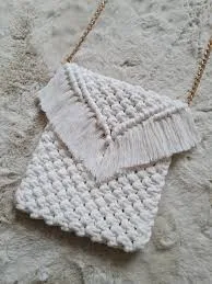 bag Ecru macrame shoulder bag, a trendy, boho accessory made from natural materials. Handmade macrame bag. Etsy $38.62