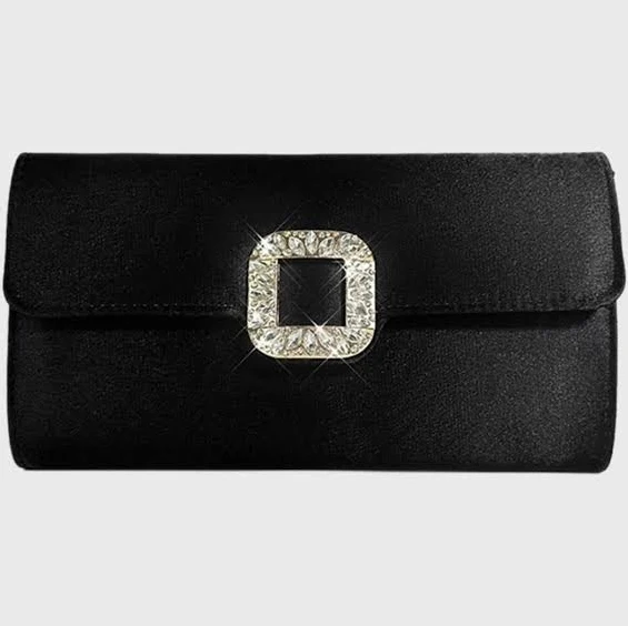 bag Elegant Satin Clutch Bag with Rhinestone Buckle Mondressy $16.99