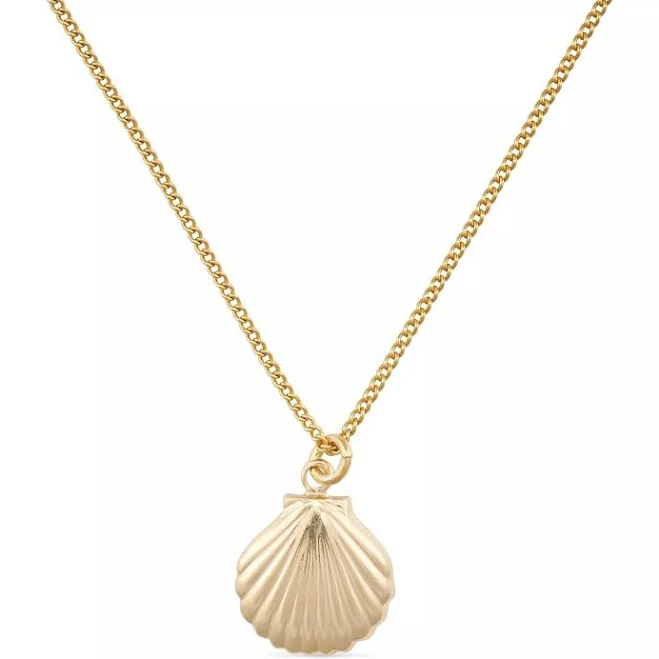 accessory Elk & Bloom Women's Dainty Large Shell Clam Necklace Wolf & Badger $119