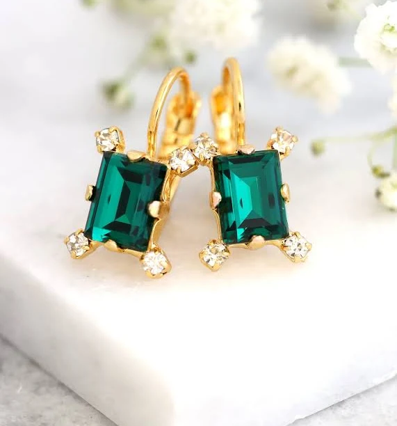 accessory Emerald Drop Earrings Etsy - iloniti $40.8