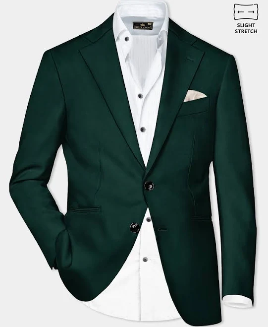 blazer Emerald- Zucchini Wool Single Breasted Blazer French Crown Global $165.66