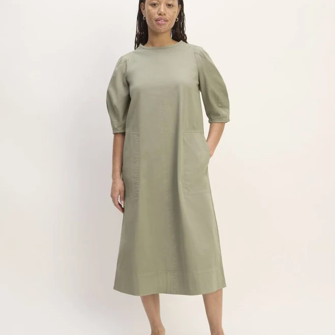 dress Everlane Cotton Short-Sleeve Puff Midi Dress Everlane $45