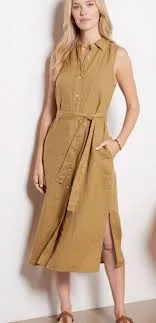 dress Faherty Linen Laguna Sleeveless Shirt Dress Women's eBay $84
