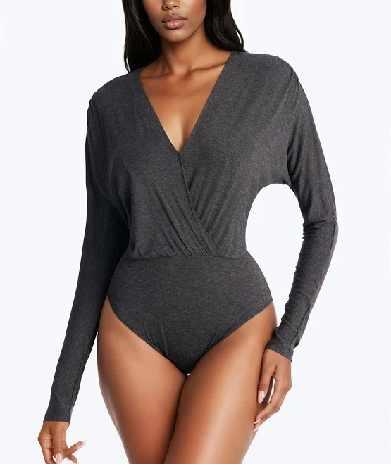 bodysuit Fashion Nova Gianna Surplice Neck Bodysuit Fashion Nova $12