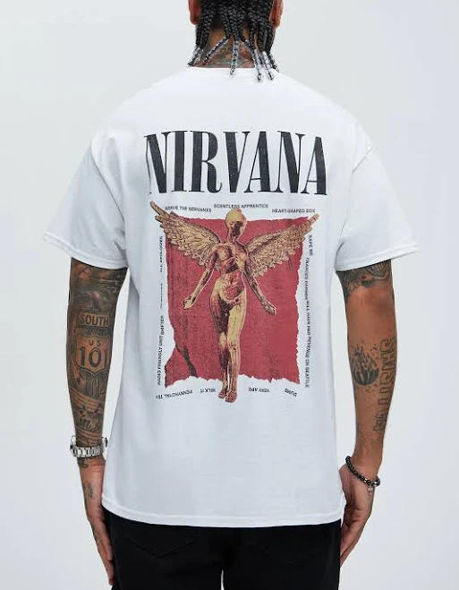 top Fashion Nova Men's Nirvana In Utero Album Short Sleeve Tee Shirt Fashion Nova $19.99