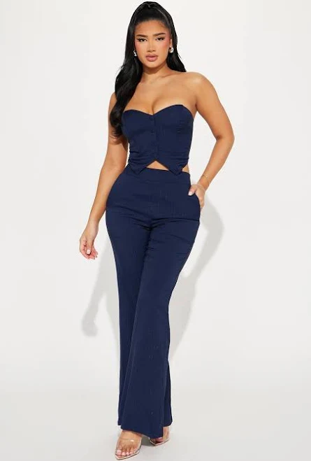 matching set Fashion Nova Strapless Corset Wide Leg Pant Set Fashion Nova $23.98