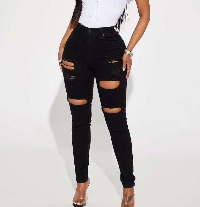 bottom Fashion Nova Women's Decker Ripped High Rise Stretch Skinny Jeans Fashion Nova $17