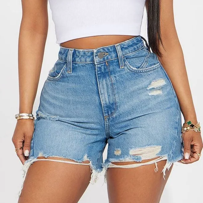 bottoms Fashion Nova Women's Larisa Non Stretch Frayed Denim Shorts Fashion Nova $16.5