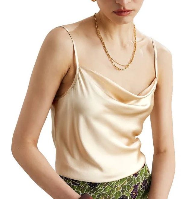 crop top FEELITS TK04 Cowl Neck Mulberry Silk Cami feelits.com $56.99
