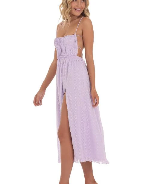 dress Floral Embroidered Open Back Midi Dress LUCY IN THE SKY $27.95