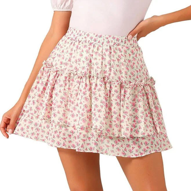 skirt Floral Tiered Ruffle Chiffon Mini Skirt Kohl's $31.07