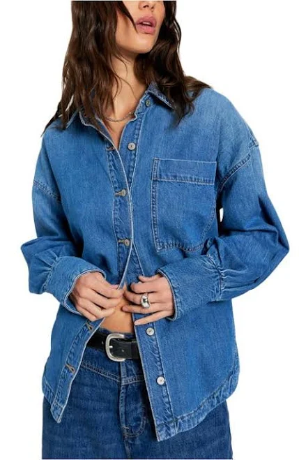 oversized shirt Free People Ashley Oversized Denim Shirt Nordstrom $148