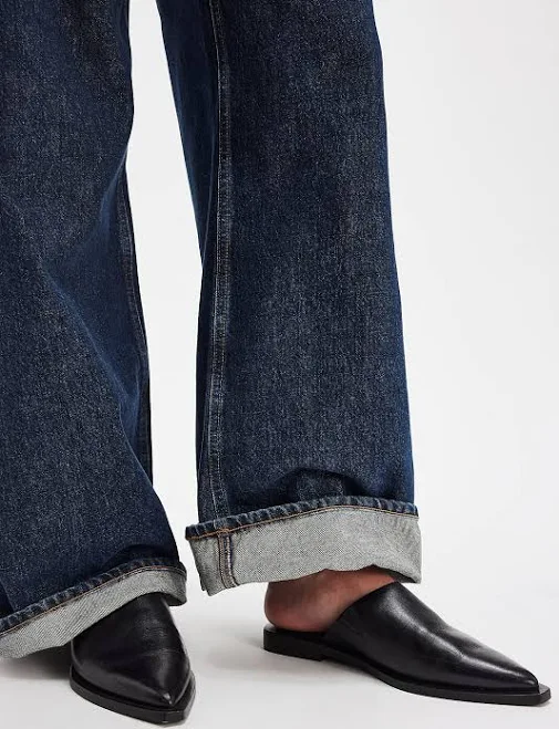 shoes Free People Becky Mules in Black Leather Free People $128