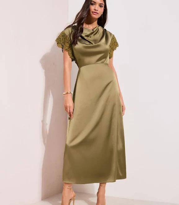 dress Friends Like These Satin Cowl Neck Midi Dress Next USA $100