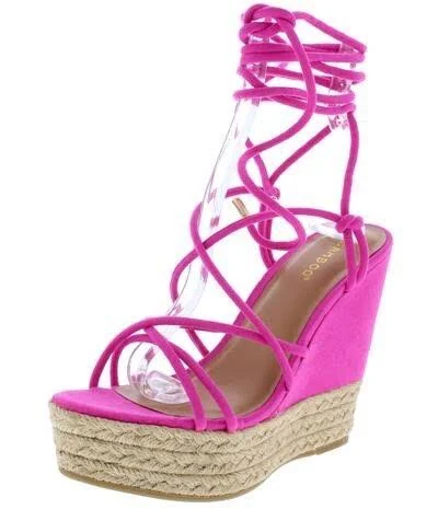 shoes Fuchsia Lace Up Platform Espadrille eBay $29.99