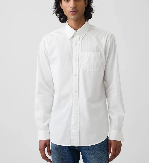 top Gap Men's Organic Cotton Poplin Classic Shirt Gap $47