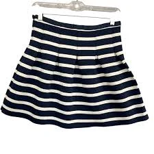skirt Gap Navy Blue White Striped Pleated A-line Mini Skirt Women XS eBay $22