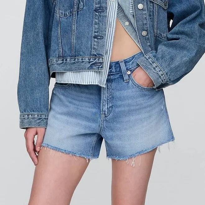 shorts Gap Women's 4" Mid Rise Ultrasoft Relaxed Cutoff Shorts Gap $47