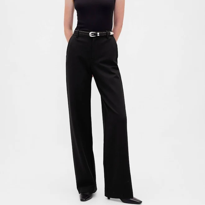 bottom Gap Women's High-Rise Wide-Leg Double Knit Pants Gap $63